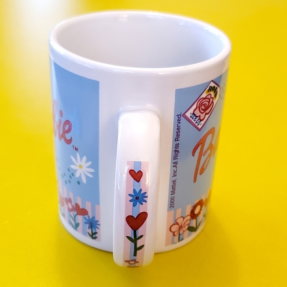 Barbie Garden Ceramic Coffee Mug 🐞 Blue, Lady Bug, Daisy, Flower Seed Packs - Picture 2 of 10